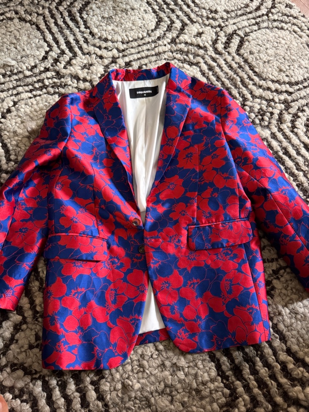 DSQUARED2 Red and Blue Floral Sport Coat